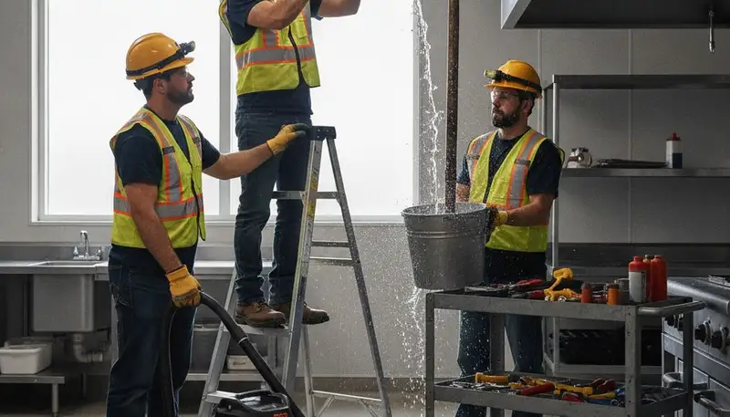 Emergency plumbers in La Jolla, CA repairing burst pipes and urgent home leaks