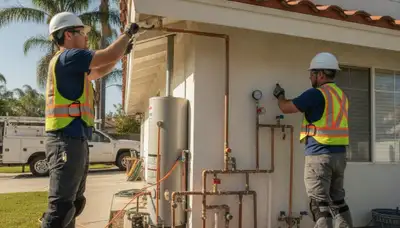 Plumber repairing a leak in La Jolla, CA for fast plumbing repair service