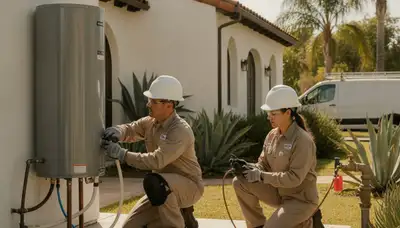 Plumber repairing a pipe in La Jolla, CA for professional plumbing repair service