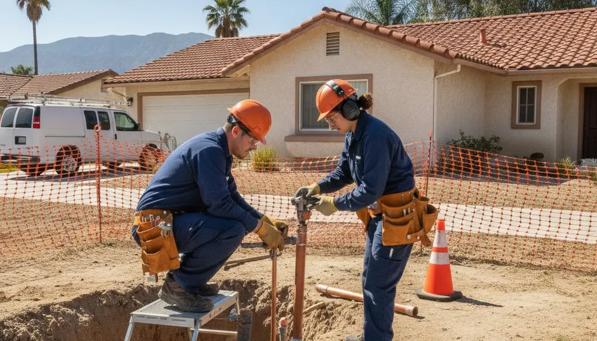 Plumber repairing a pipe in La Jolla, CA for residential plumbing service