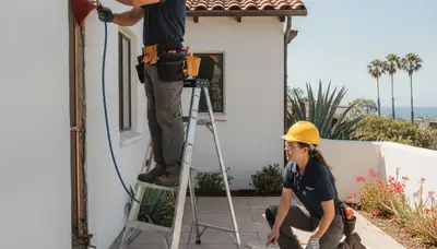 La Jolla, CA plumber repairing a leak for a residential plumbing service