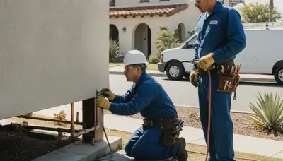 Plumber repairing a leak in La Jolla, CA for a plumbing repair service