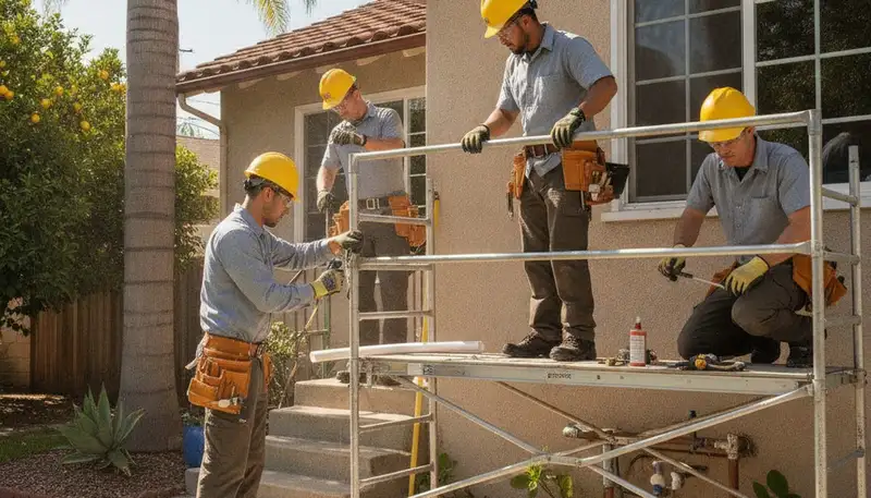 Plumber repairing a pipe in La Jolla, CA for reliable plumbing service