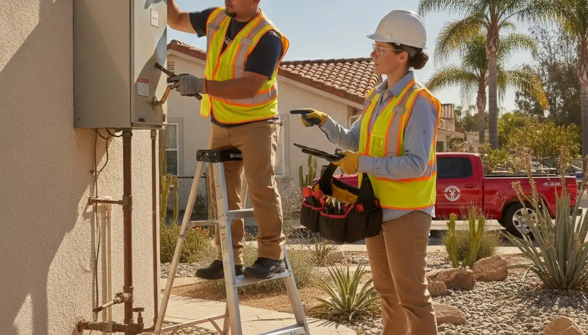 Plumber repairing a pipe in La Jolla, CA for residential plumbing repair service