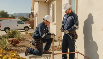 Plumber repairing pipe leak in La Jolla, CA for residential plumbing service