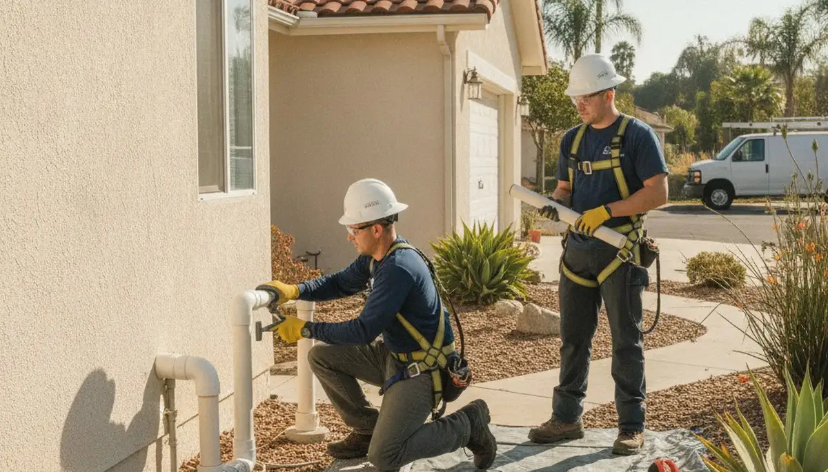Plumber repairing a leak in La Jolla, CA, for trusted plumbing repair service