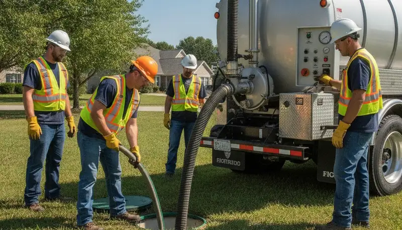 Septic pumping service truck for La Jolla, CA homes by On Call Plumbers