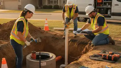 La Jolla, CA septic repair technician inspecting a residential system for coastal soil issues