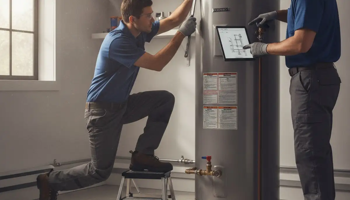 La Jolla, CA plumber repairing a water heater for reliable home plumbing service